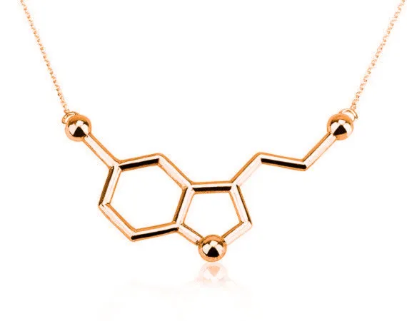 Collier de molécule simple Formule chimique Collier 5-HT Hormone Structure moléculaire Collier ADN infirmière bijoux pour femmes hommes