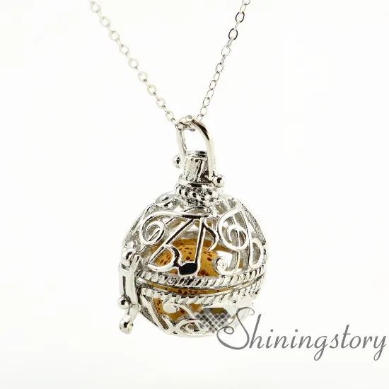 Music Note Openwork Essential Oil Necklace Wholesale Diffuser