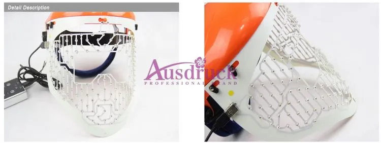 EU Tex Free LED Photon Facial Masker PDT LED Huidverjonging Anti Rimpel Acne Verwijdering Huidverzorging Beauty Machine met 3 kleuren licht
