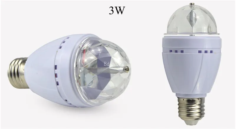 LED Mini E27 3W Party Light Disco Stage Lighting RGB Colorful Rotating lamp Magic Ball Bulb