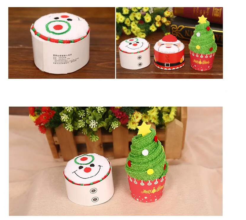 New Creative Cakes Towels Snowman Party Cake Santa Claus Christmas Towel Washcloth Cotton Bath Towels Gift From 2 27 DHgate
