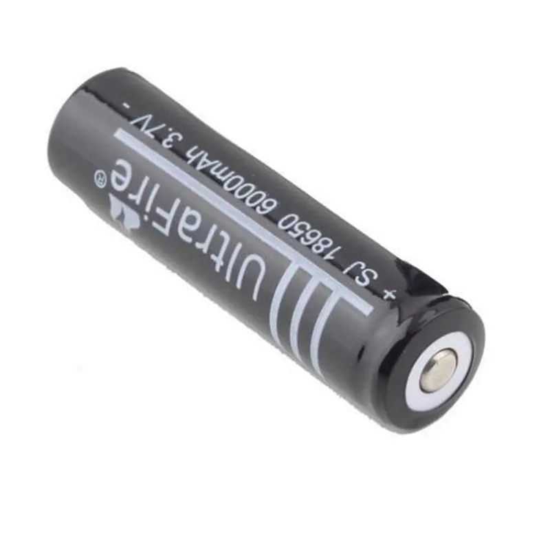 Siyah UltraFire 18650 Yüksek Kapasiteli 6000 mah 3.7 V LED El Feneri Dijital Kamera Için Li-Ion Şarj Edilebilir Pil Lityum Piller Şarj Cihazı