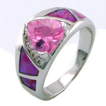 Vuur Opaal Ringen Roze Kleur Mode Mexico Sieraden