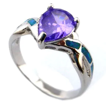 fashion opal rings with Amethyst zircon OR072A