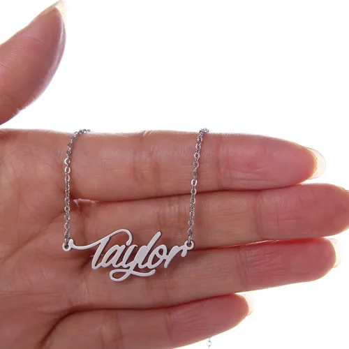 Personalized Gold Stainless Steel Name Custom Name Necklace Gold