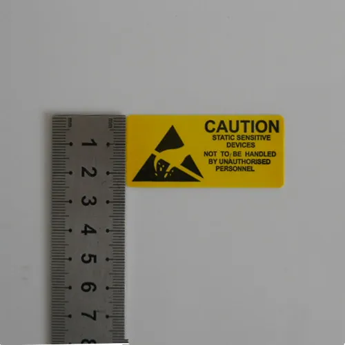 2.5*5.5cm 1.0*2.2" CAUTION Sticker Adhesive Label for ESD Anti-Static Sensitive Device Electronic Shielding Anti Static Package Pack