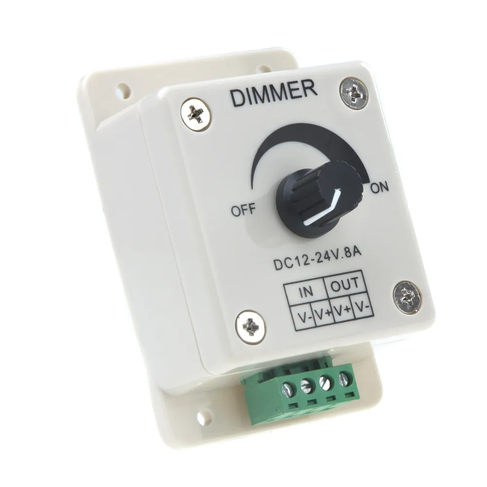 Spedizione gratuita DC12-24V LED Dimmer Controllo a manopola LED Dimmer Switch PWM 12V-24V LED Dimmer LED Strip Light