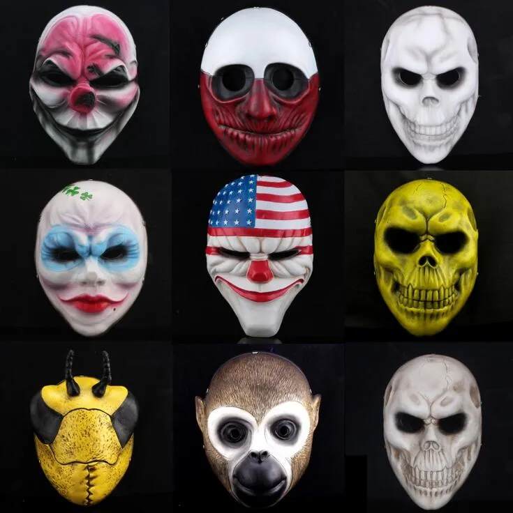100% Resin Halloween Mask Thin Resin Jabbawockeez Mask Full Face Mask  Shuffle Dance Mask Costume Party Mask 9 design free shipping