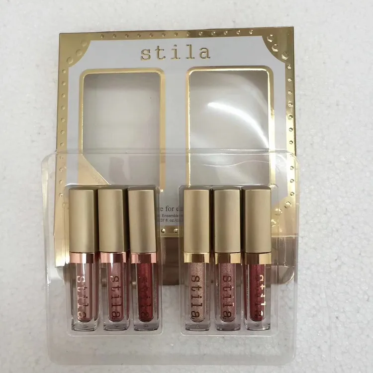 Nova Stila Olho Para Elegância set Shimmer Glitter Líquido EyeShadow Conjunto de Viagem maquiagem Glow Eye DHL grátis