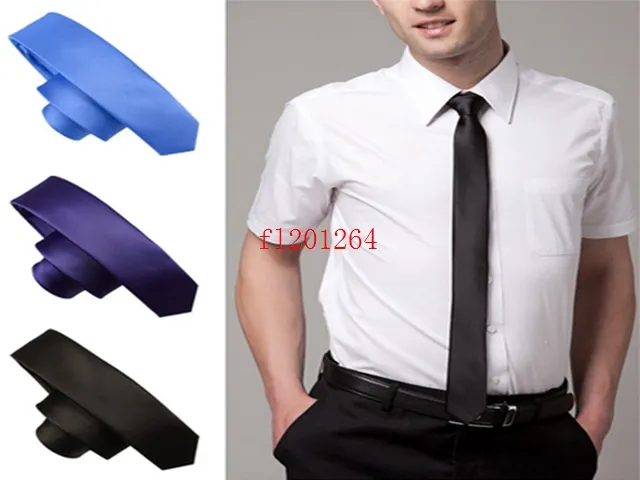 2015 New Style Wedding Party Groom Men's Solid Color Gravata Slim Plain Men Tie Necktie 