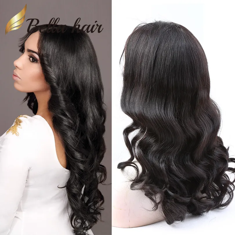 SALE Brazilian Virgin Human Hair Wigs Front Full Lace Wig with Baby Hair Wavy Loose Wave For Black Women BellaHair