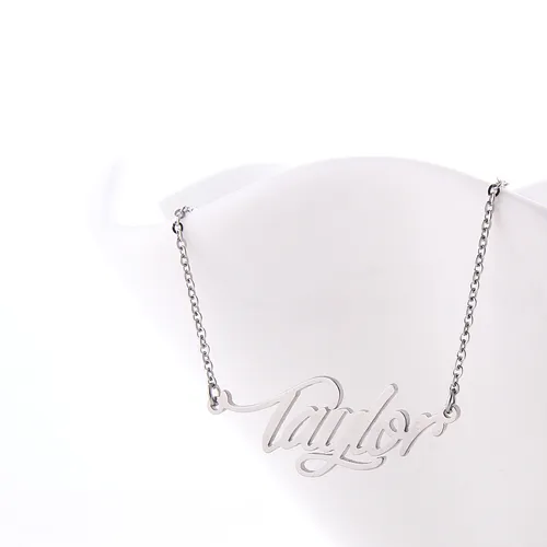 Ожерелье с именем из нержавеющей стали Taylor на заказ для женщин, подарок, личное нежное ожерелье с именем, Золотая табличка с именем, ожерелье, ювелирный подарок, NL-2416