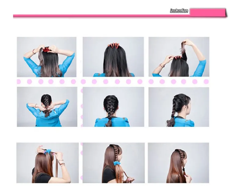 編組ヘアクリップツイスト女性のための高品質のクリエイヘアアクセサリーヘッドウェアホルダーBun Bang DIY