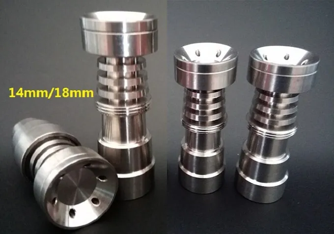 DHL Universal Domeless Titanium Nail fits to 14mm &18mm.GR2 Pure Titanium Nail 4 In 1 for Water Pipe Glass Bong Smoking.