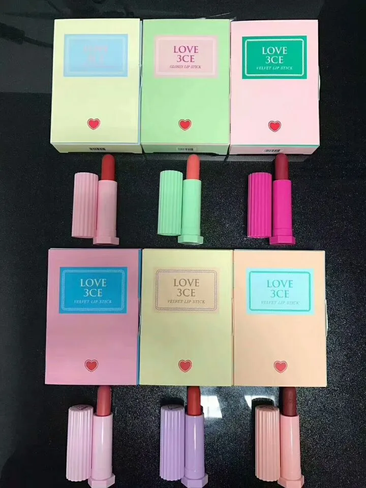 New itme Love 3ce Matte Lip Stick Long-lasting Lipsticks Lip Gloss set Easy to Wear Korean Cosmetic for girls