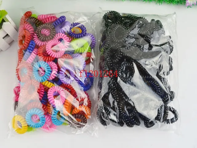 LOT CHIRLDREN GIRLS FASSIONABLE TELONE LINE ELASTIC HAIR BANDS HAIR TIES Hair Ring Accessory6021407