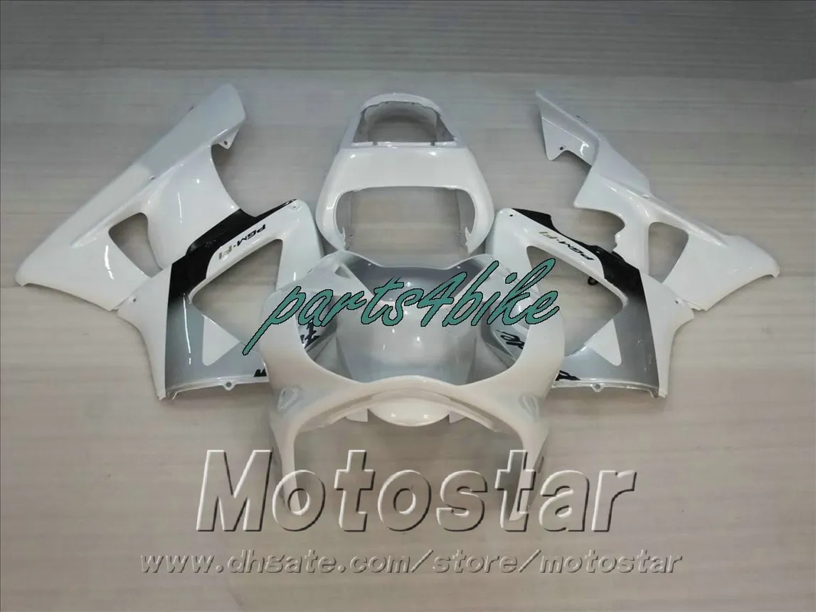 Motorcykelfeedningar för Honda CBR929RR Fairing Kit CBR 929 2000 2001 Vit Silver Plastic Korkits CBR 900 RR 00 01 CBR900RR HB94