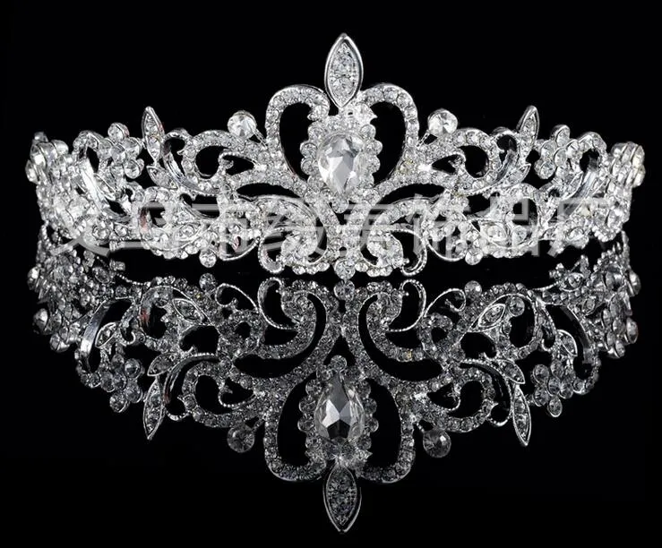 Birdal Crowns Nya pannband hårband huvudstycken brud bröllop smycken tillbehör silver kristaller strass pärlor ht062368490