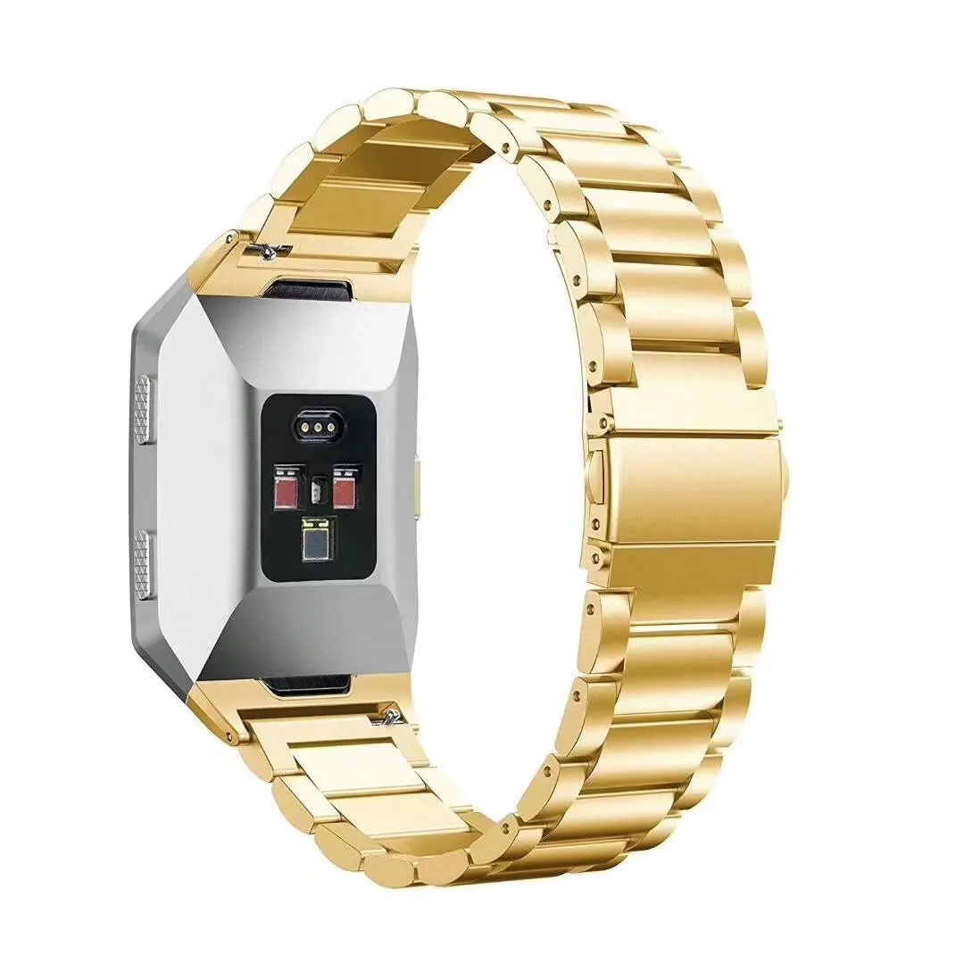 Tres cuentas es correa de reloj de acero inoxidable de lujo para fitbit iónico pulsera de metal magnético correa de reloj pulsera 50 par / lote