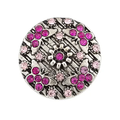 NSB2056 Gorąca Sprzedaż Przyciski Snap Biżuteria Vintage 18mm Snaps Moda DIY Charms Motyl Kryształowe zatrzaski