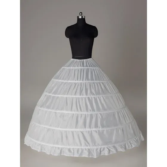 Ny varm vit 6 hoop petticoat crinoline glida underskirt brud bröllopsklänningar varm försäljning boll klänning plus storlek petticoat bridal underskirt
