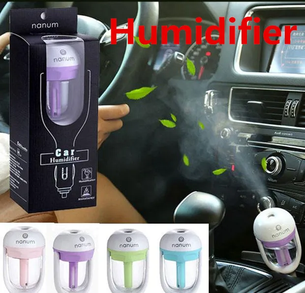 Nanum Car Plug Air Humidifier Purifier Vehicular Aromatherapy Ultrasonic Humidifiers Purifiers Air Cleaning Cooling 180 Rotation 50ML