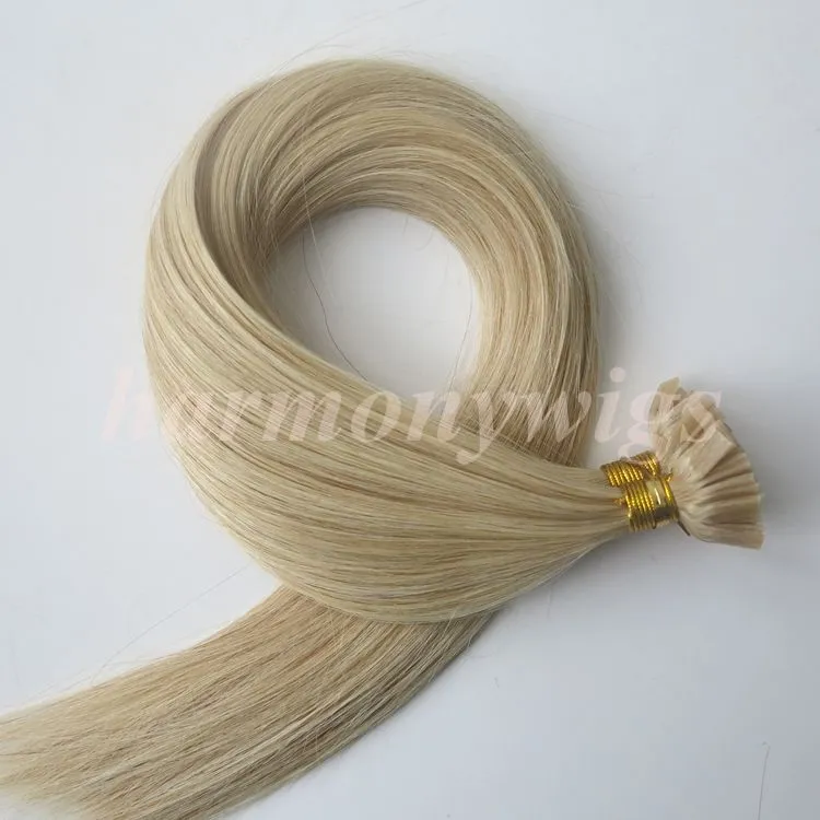 200g =200Strands Pre bonded Flat Tip Hair Extensions 18 20 22 24inch M27&Brazilian Indian Remy Keratin Human Hair