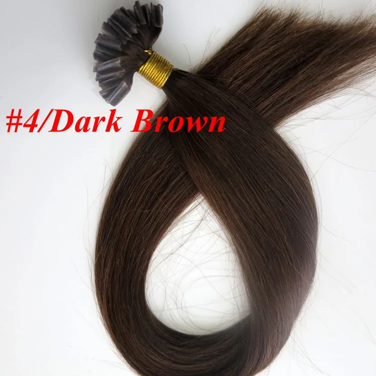 50g 50Strands Pre bonded nail U Tip human Hair Extensions 18 20 22 24inch Brazilian India hair more color top quality