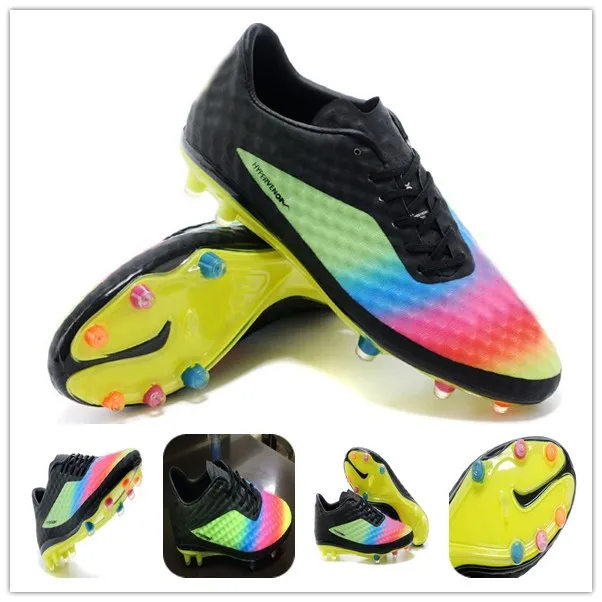2015 barato Neymar Fútbol Botas Hombres # 039; s zapatos atléticos zapatos grapas del balompié de la bola aire libre Deportes Moda Rainbow Hotsale Marca Calzado originales