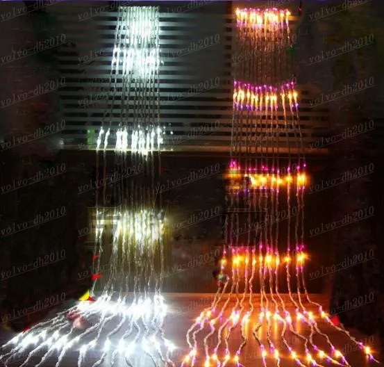 Led Waterfall String Cortina de luz 6m * 3m 640 Leds Flujo de agua Fiesta de bodas de Navidad Decoración navideña Fairy String Lights LLFA3312F