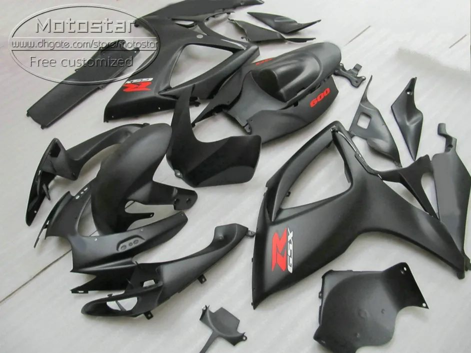 Kit de justo de plástico para Suzuki GSX-R600 GSX-R750 06 07 K6 Fairings GSXR 600/750 2006 2007 Tudo Matte Black Bodywork Set V36F