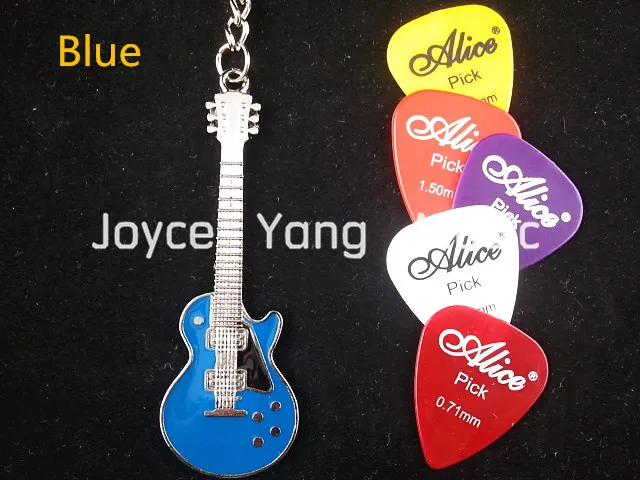 Keychain de guitare électrique de style LP6 couleurs Guitare électrique acoustique Plectrums Wholes9853369