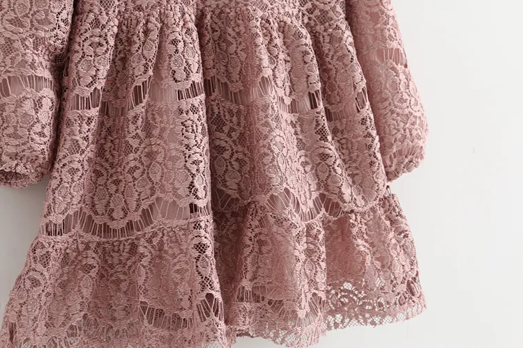 Girls Lace Dresses 2024 Spring Autumn Baby Girls Floral Embroidery Dress Kids Full Sleeve Tutu Dress Children Wholesale CLothing