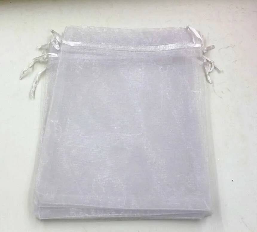 white Etc. 20-color Organza Gift Bags , 7x9cm .9x12cm .13x18 cm . With Drawstring