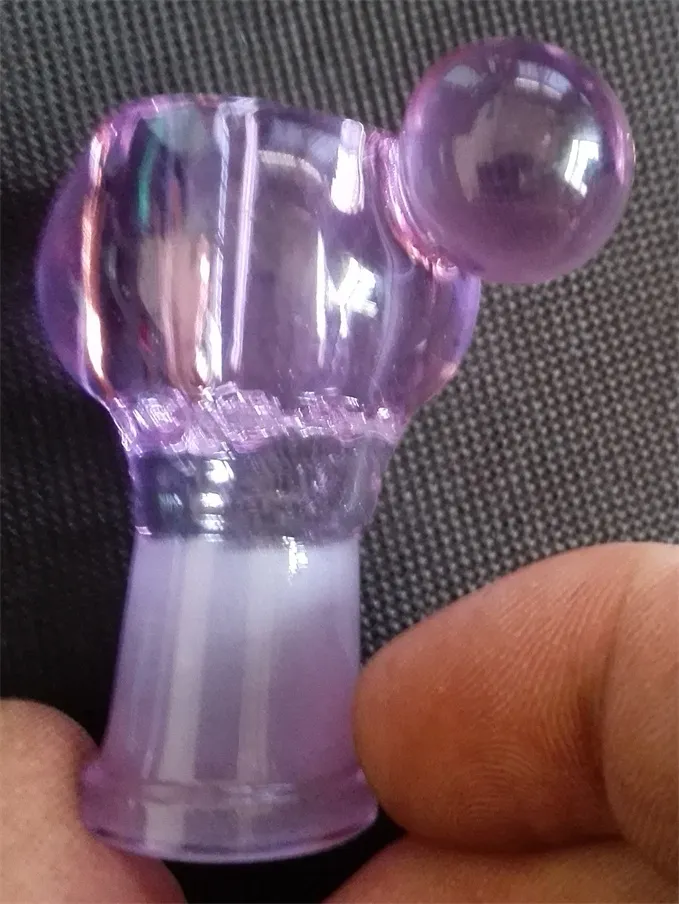 Ny 14.4mm eller 19mm Kvinna eller Man Rör Glasrör Transparent Lila Svart Glas Rökning Tillbehör