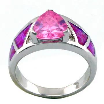 Feuer Opal Ringe rosa Farbe Mode Mexiko Schmuck012347398677