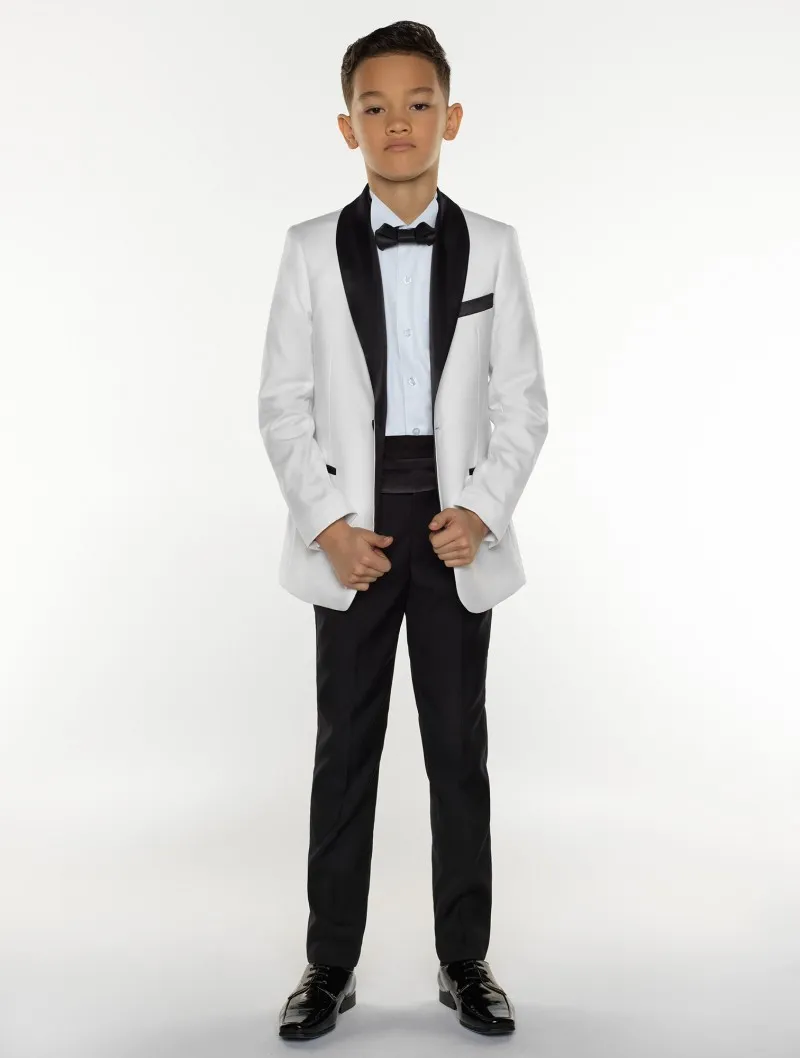 Boys Tuxedo Boys Dinner Suits Boys Formal Suits Tuxedo for Kids Tuxedo Formal Occasion White And Black Suits For Little Men Three Pieces