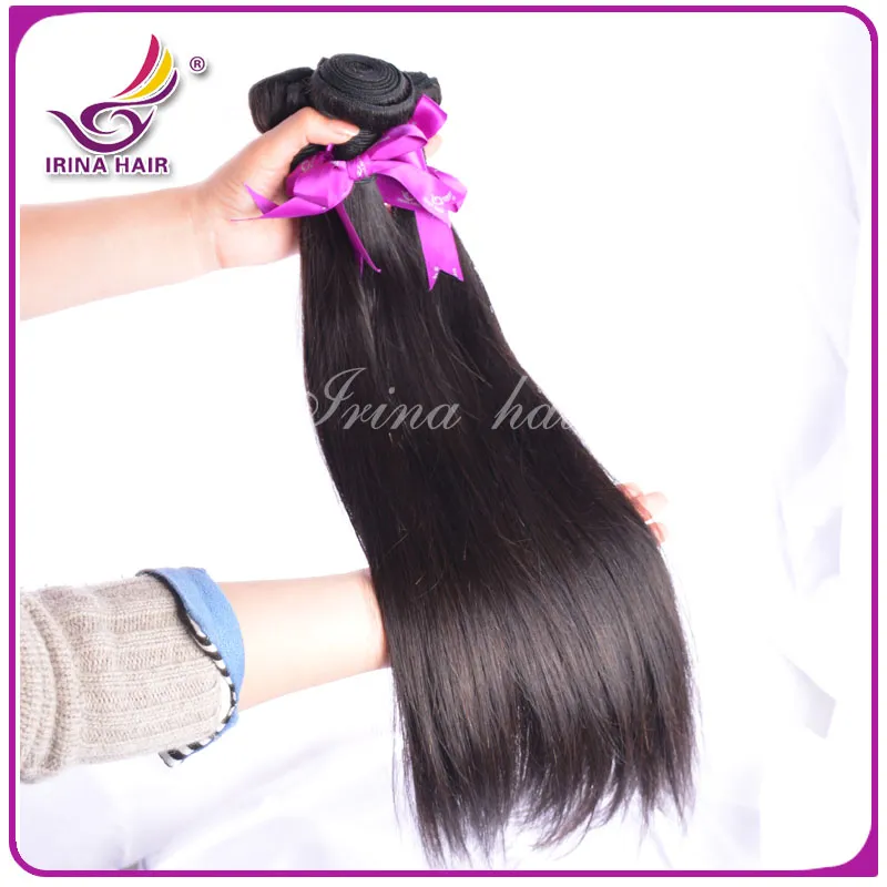 Cabelo virgem malaio feixes retos 6A malaio remy tece 100g / strand 4 Pacotes por lote não transformados remy extensões de cabelo não transformados