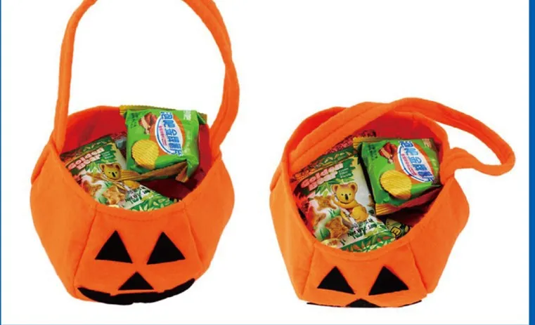 Sacchetto di caramelle di zucca di Halloween Dolcetto o scherzetto Simpatico cesto di sorriso Viso Regalo bambini Borsa a mano Tote Bag Secchio Puntelli Decorazione Giocattolo