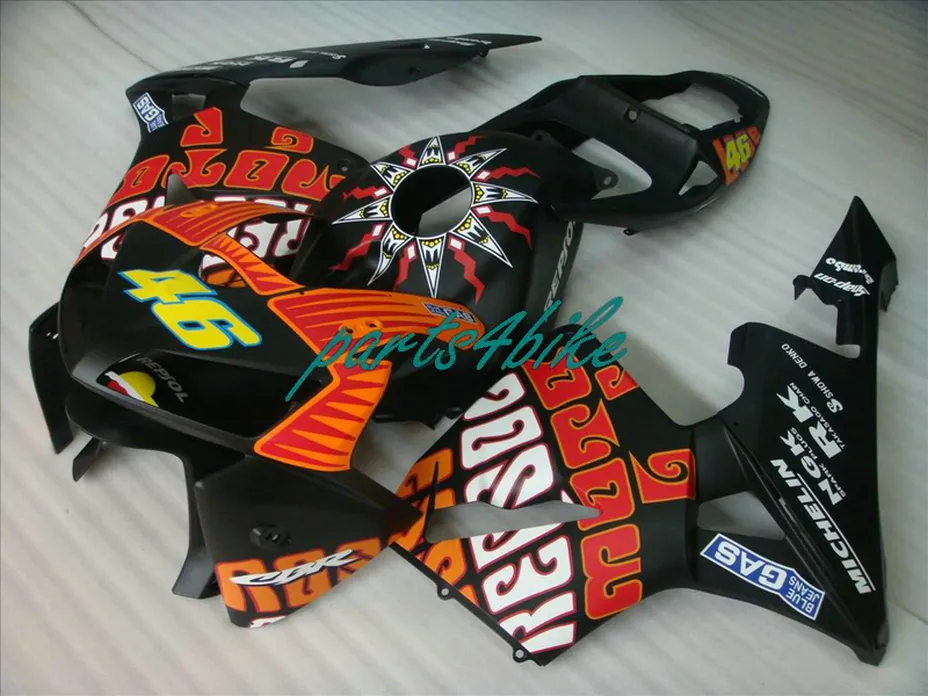 Czyste Repsol Black 46 Nadwozie dla Honda Fairings CBR600RR 2003 2006 CBR 600RR 03 04 Zestaw obróbki CBR 600 RR VOAH