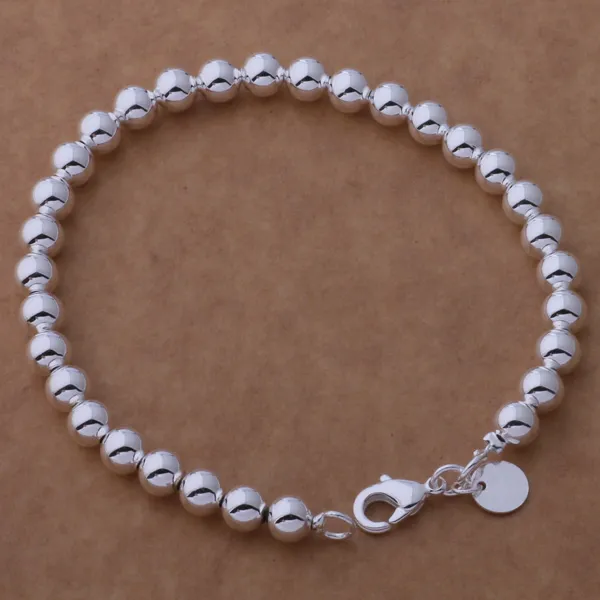 Free Shipping with tracking number Top Sale 925 Silver Bracelet 6M hollow beads Bracelet Silver Jewelry 20Pcs/lot cheap 1599