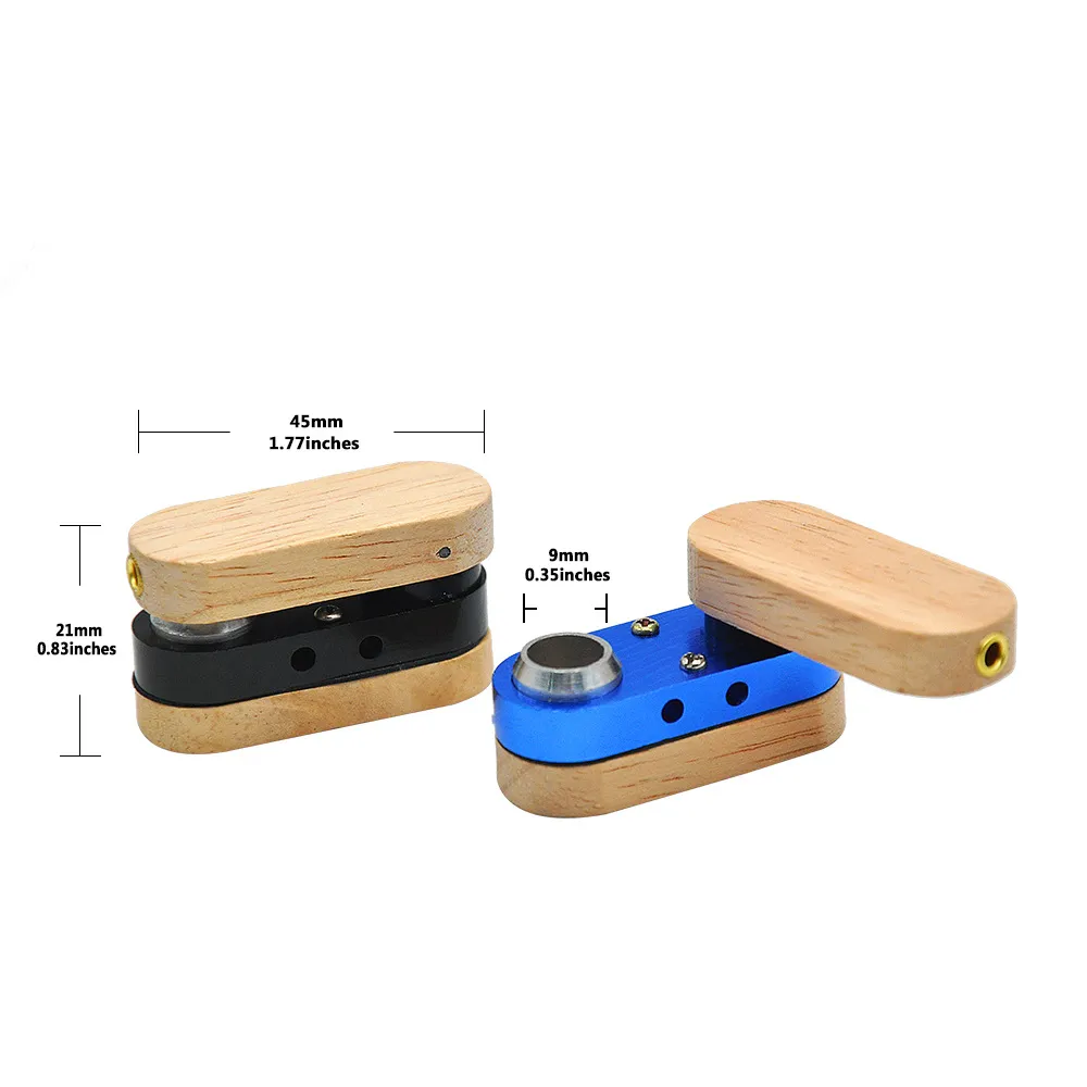 Rotatable Wood Smoking Pipe Similar as Monkey Pipe Tobacco Pipe Portable with wood aluminium alloy materials
