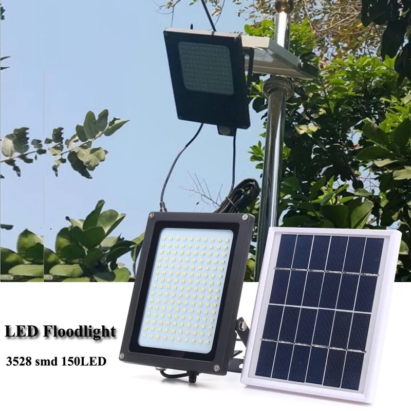 8W 150LEDS 초고속 태양 광 발전 LED 홍수 가벼운 램프 모션 센서 야외 정원 보안 벽 램프 거리 조명 플러드 8262003