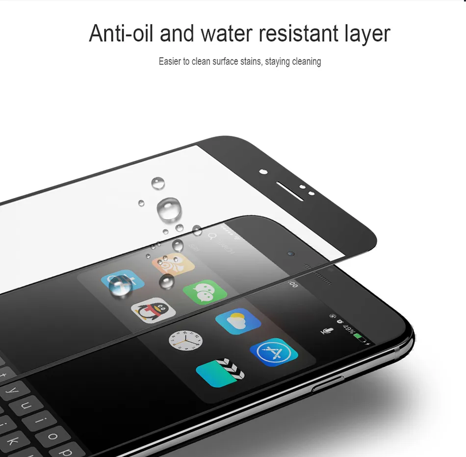 4D 0.2mm 9H Blue Ray Screen Protector For iPhone 6 6S 7 7 Plus Anti-Fingerprint Clear Tempered Glass Film For iPhone 6 6S 7