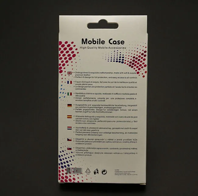 White Paper Imballaggio al dettaglio / Confezione / Scatola iPhone 5s 6 6s 6 Plus Galaxy S4 Note 4 Custodia in pelle cellulare DHL Free