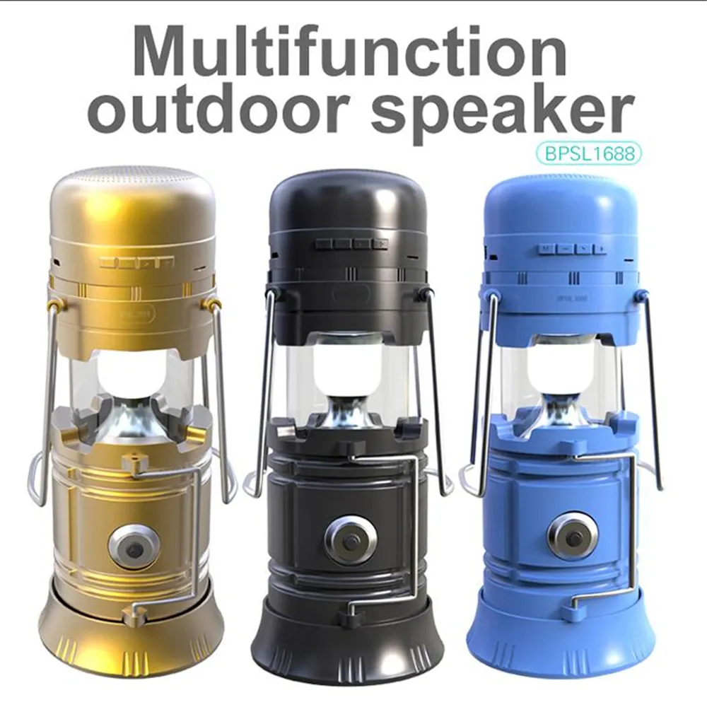 Portable Outdoor Bluetooth Speaker LED Camping Lantern Solar