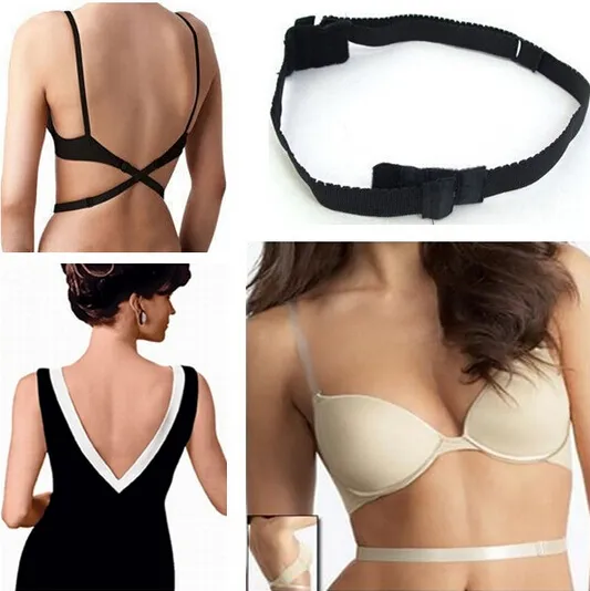 Fashion Sexy Underwear Back Backless Bra Strap Adapter Converter Extender Hook Black White Beige