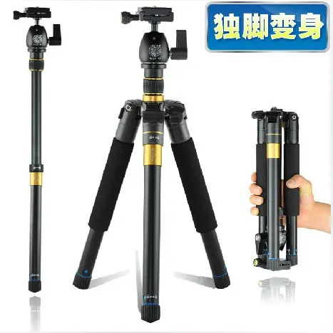 WOLLESLE SLR Canon Nikon Monopod 휴대용 여행 사진 삼각대를위한 전문 카메라 삼각대