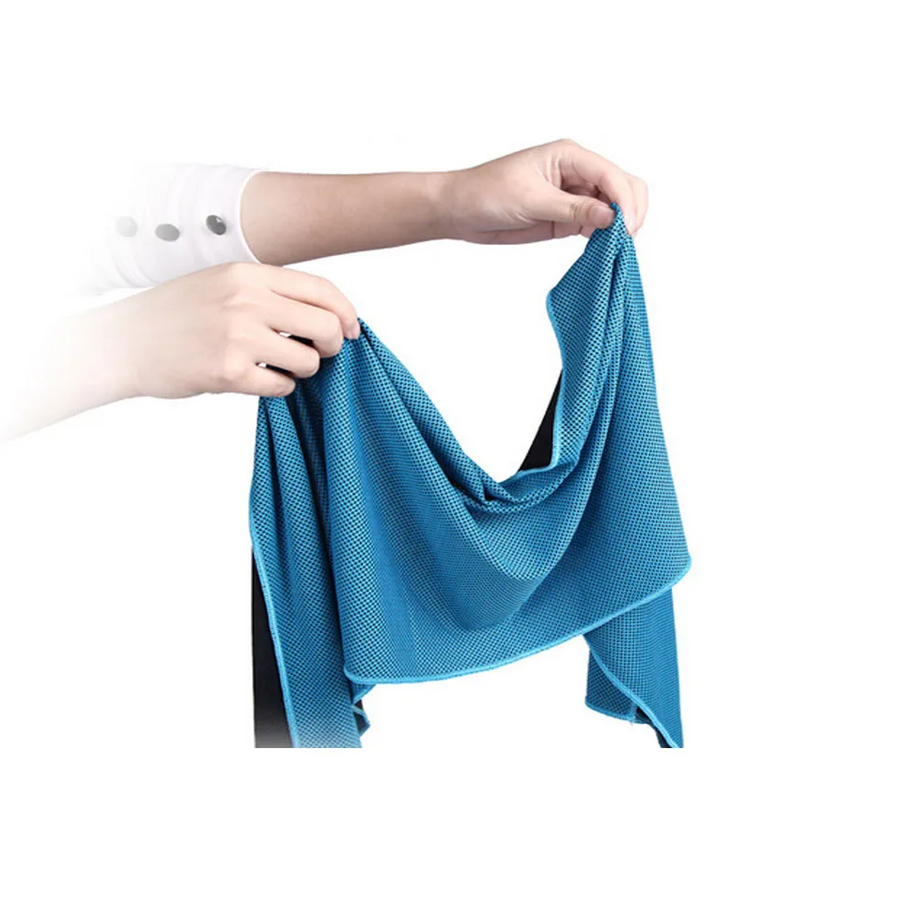 Sports Gym Escalade Équitation 2 Couche Serviette Fraîche Serviette Froide Serviette De Refroidissement Respirant PVA Hypothermie Enduracool Snap Serviette 35x90cm