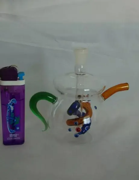 wholesalers new Color mini teapot style glass hookah / glass bong, easy to carry, gift accessories